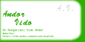 andor vido business card